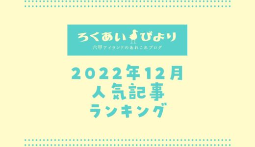 【2022年12月】人気記事ランキングTOP10｜ろくあいびよりでよく読まれた記事